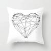 Black Throw Pillow Case Geometric Heart Letters Piano Fashion Girl Cushion Covers Home Sofa Chair Decorative Pillowcase 45X45Cm