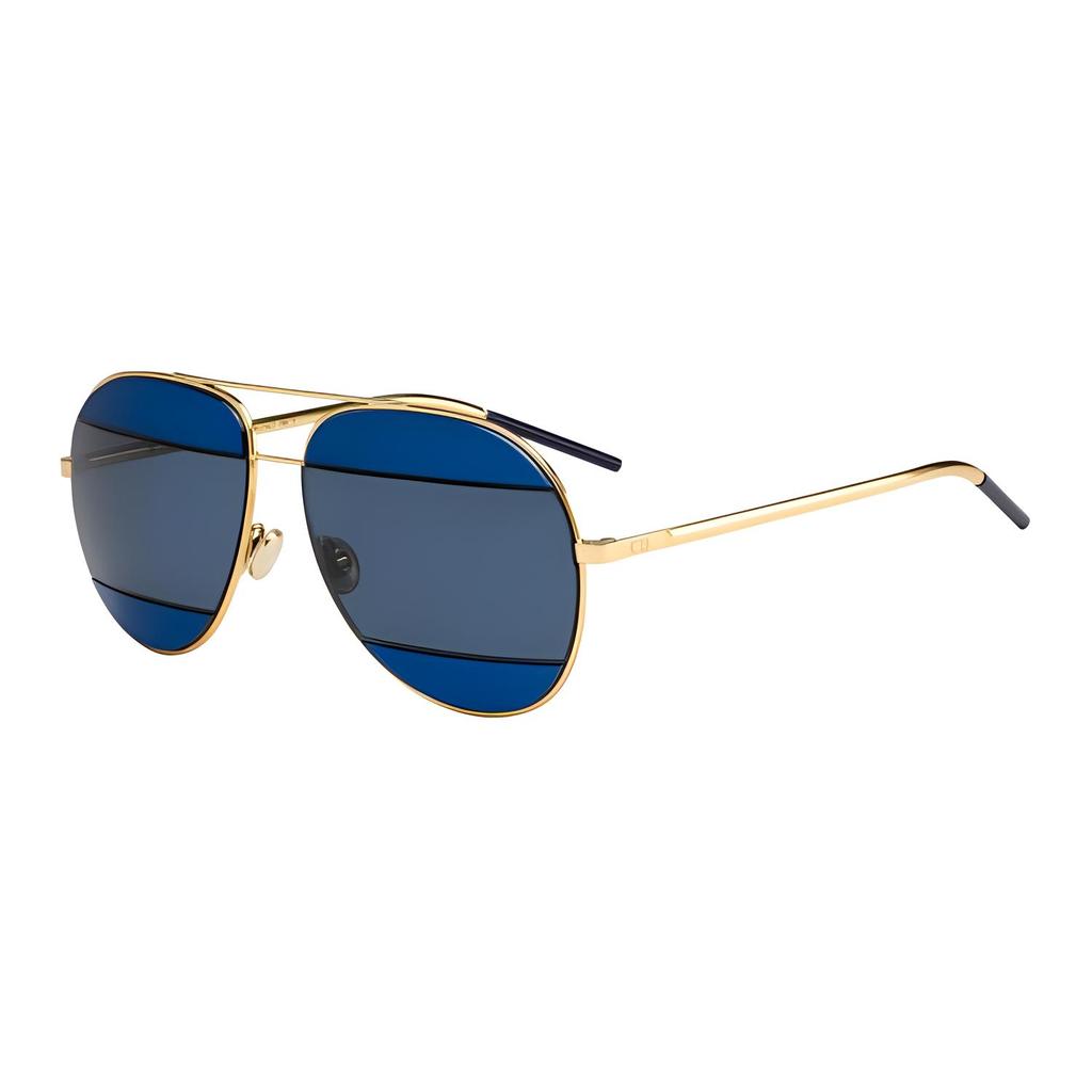 Dior Logo Design Sonnenbrille im Pilotenstil Unisex-Sonnenbrille Gold DIORSPLIT2