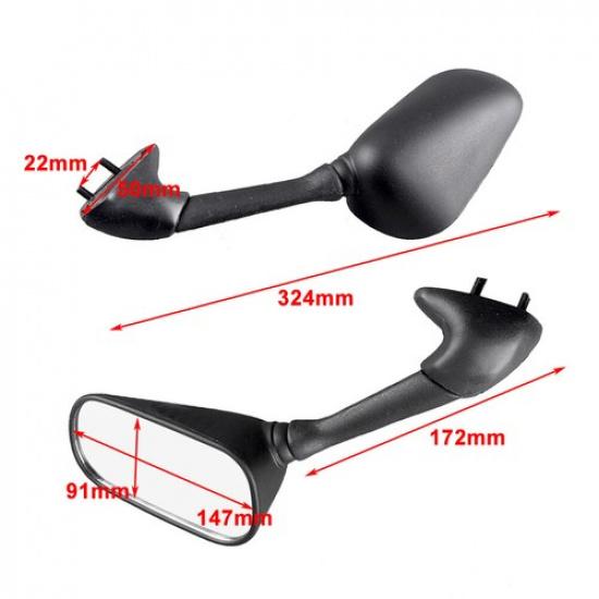 Motorcycle Rearview Mirror Side Mirrors for Yamaha YZFR6 01-03 YZF R6