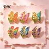 Butterfly Lapel Pin Enamel Flower Brooch Pin, Floral Badge for Accessories Women, Inscet Shaped Coats Sweaters Scarves Women