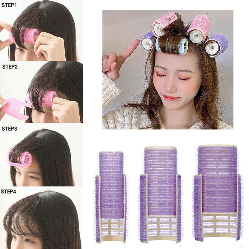 2Pcs/Set No Heat Hair Curlers Self Grip Hair Roller Heatless Lazy Bangs Curler ~