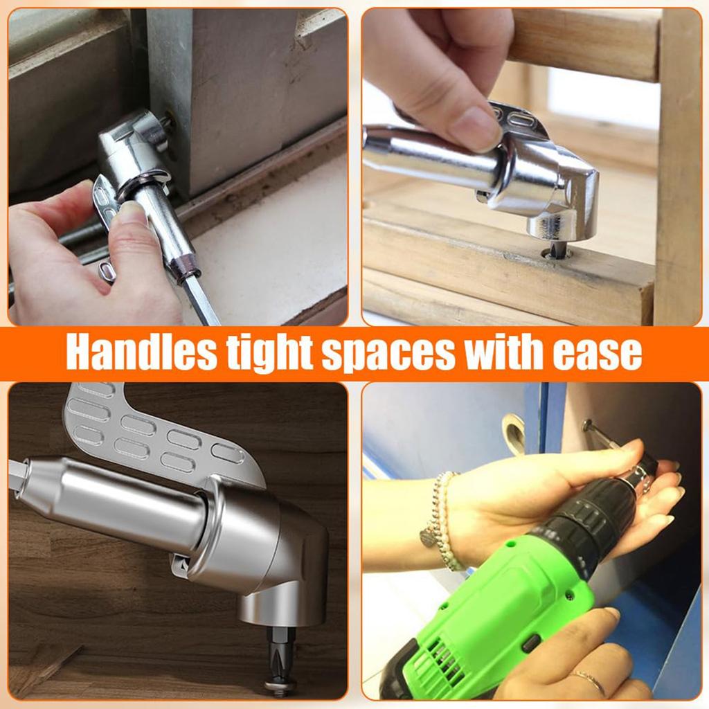 10 Right Angle Drill Adapter,Drill Driver Extension Bit Screwdriver Socket Adapter, Corner Tool Screw With Multi-function Bend Screwdriver Bit