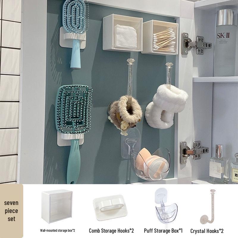 Wall-Mounted Bathroom Mirror Cabinet with Storage Shelves