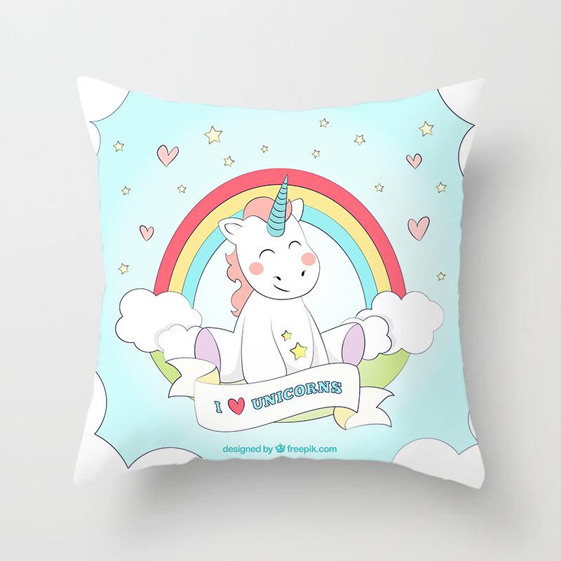 Ins Cute Unicorn Pillowcase Cartoon Home Sofa Cushion Pillowcase Pillowcase Pillowcase Pillowcase