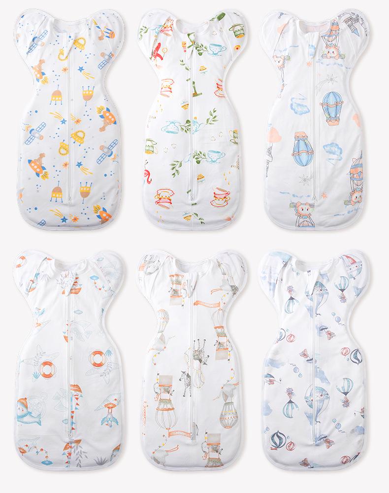 Pure Cotton Newborn Surrender Style Swaddle Wrap - Anti-Kick Sleeping Bag for Spring, Summer, Autumn