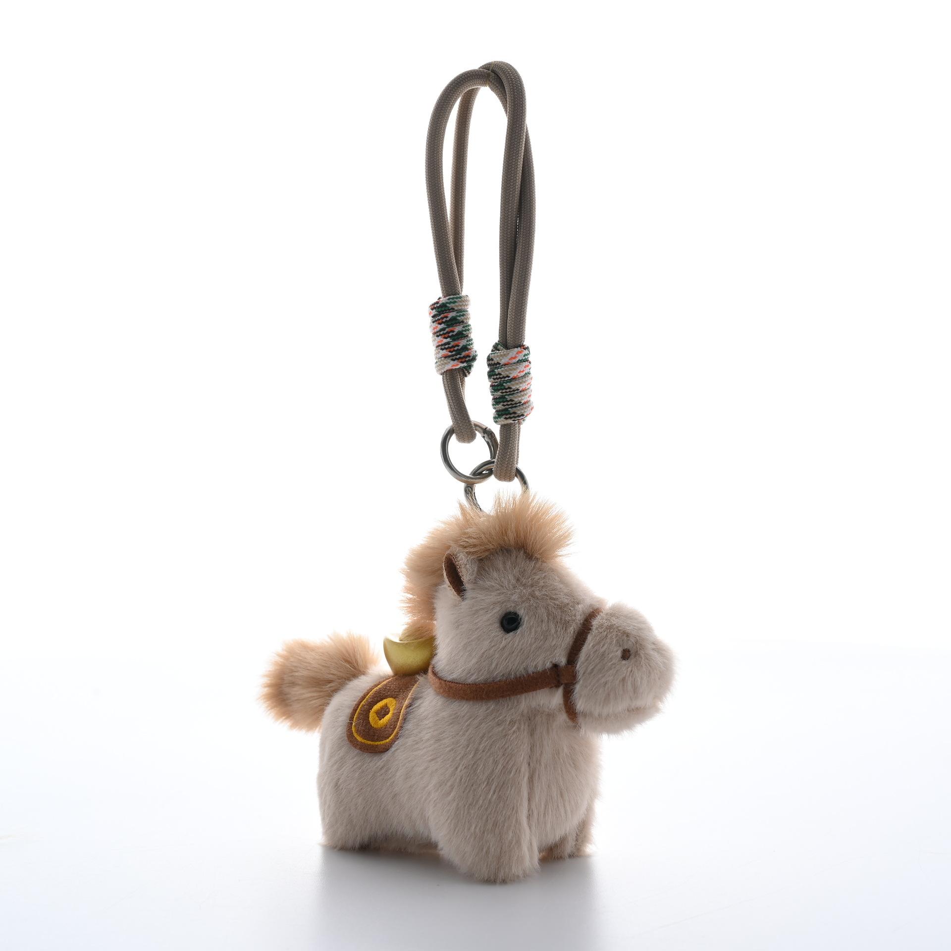 

Money Soon Plush Keychain Pendant Mascot Doll Year of The Horse Desktop Pony Ornament