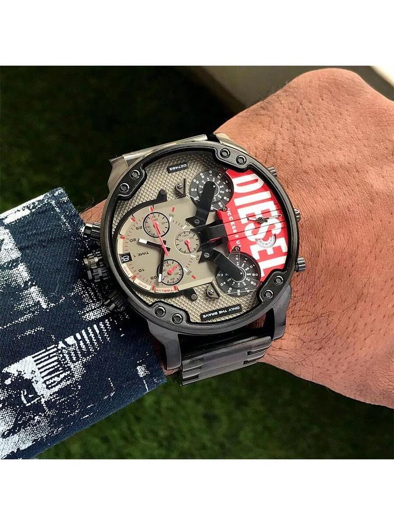 Diesel Orologio Cronografo Oversize da 57 mm per Uomo – Quadrante in Acciaio Multisezione, Segnatempo Audace per la Serata, Streetwear e Grande Dichiarazione –DZ7463