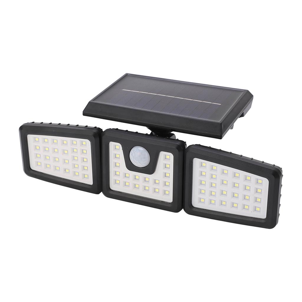 Außen Bewegungsmelderleuchte Solarbetrieben 3 Verstellbare Köpfe IP65 Wasserdicht Weitwinkel Flut