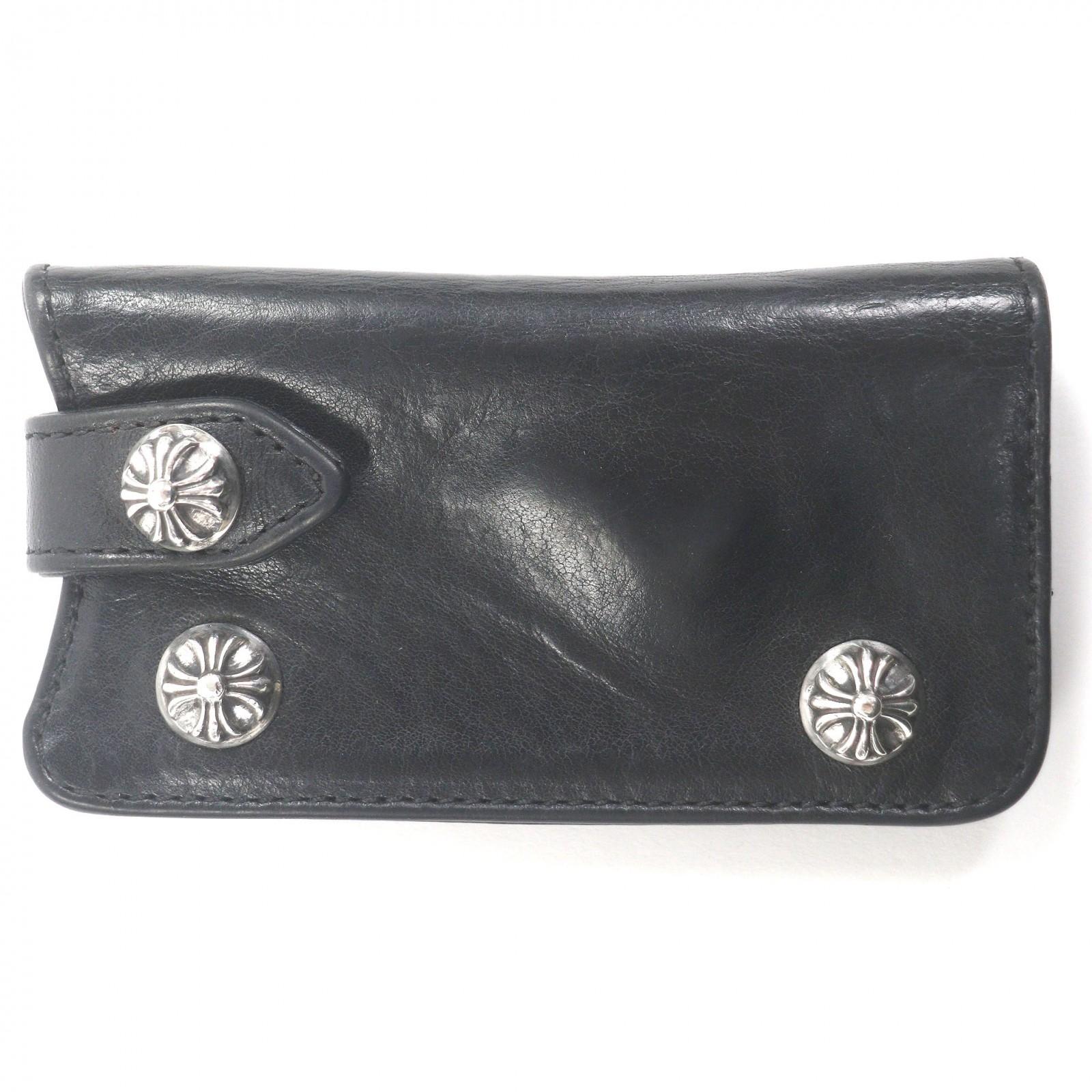 

Very Good CHROME HEARTS Key holder Cross Ball Button Bifold Wallet Used