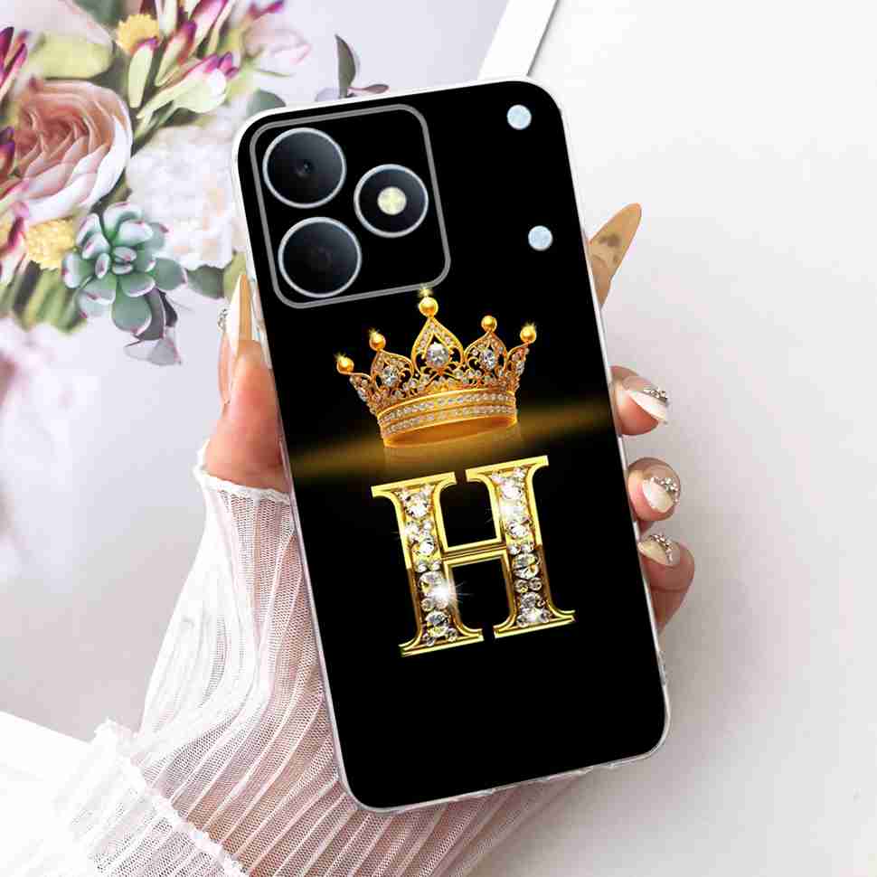 For Realme Note 80 4G RMX5388 Case New Letter Crown A-Z TPU Back Cover For Realme Note80 NOTE 80 4G Phone Protection Cases