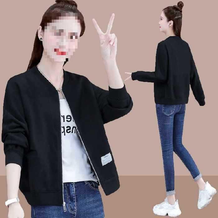 

Plus Size Women s Short Hoodie - Trendy Slimming Spring/Autumn Loose Cardigan 2XL