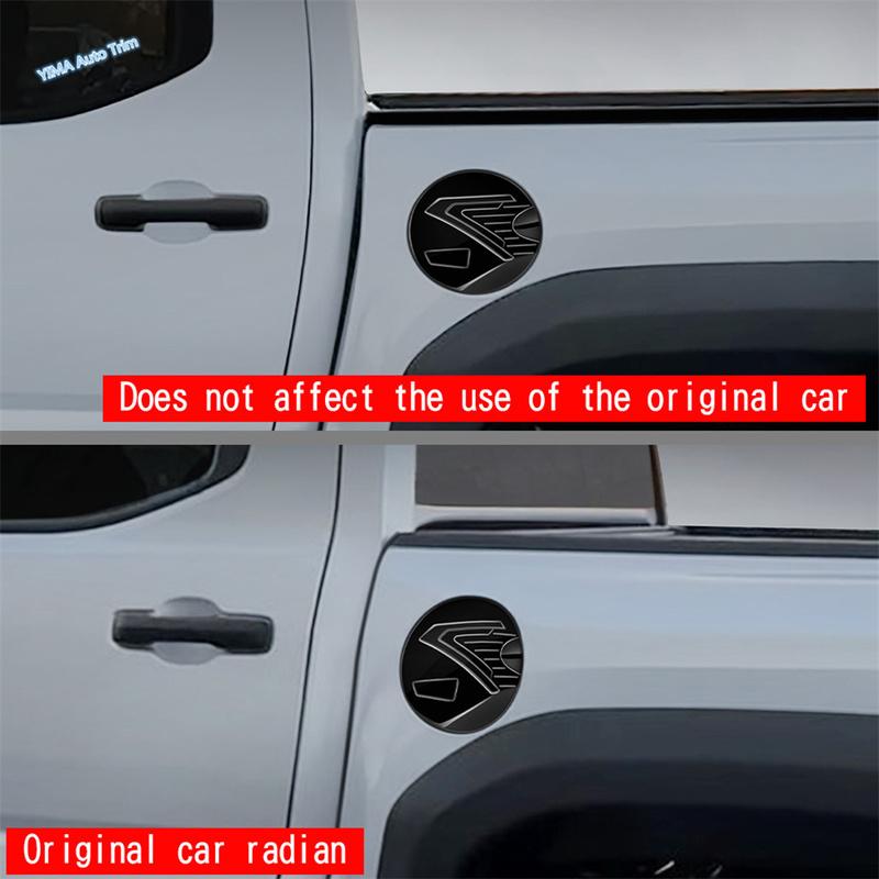 Black Car Stying Filler Fuel Door Guard Oil Gas Tank Cap Decor Sticker Cover Trim ABS Accessories For Toyota Tacoma 2024 2025