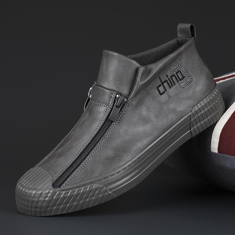 2022 Summer Newest Men Casual Shoes Fashion Light Sneakers Comfortable Soft-Soled Good Quality Outdoor Non-Slip Solid Color Leather