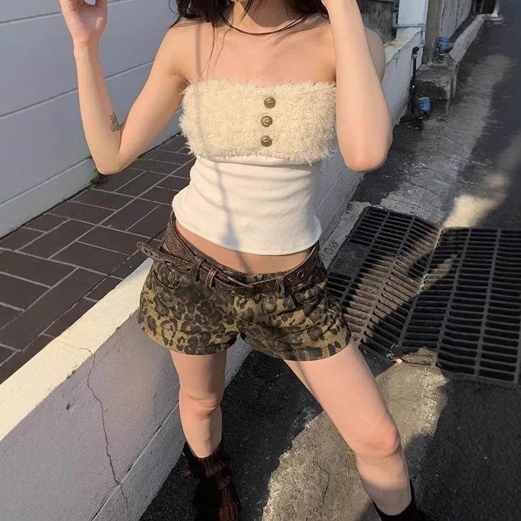 

Women s Spicy Girl Retro Leopard Print High Street Slimming Hot Pants XXL