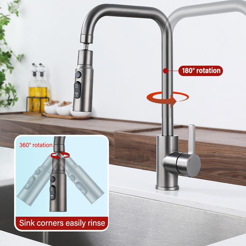 3 Modes Kitchen Faucet Extender Boosting Splash Prevention 360° Rotable Faucet Water Saver Home Extended Shower Spray Filter