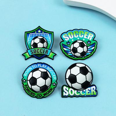 Creative Men's Cross Football Brooch: Versatile Alloy Emblem for Backpack and Clothing