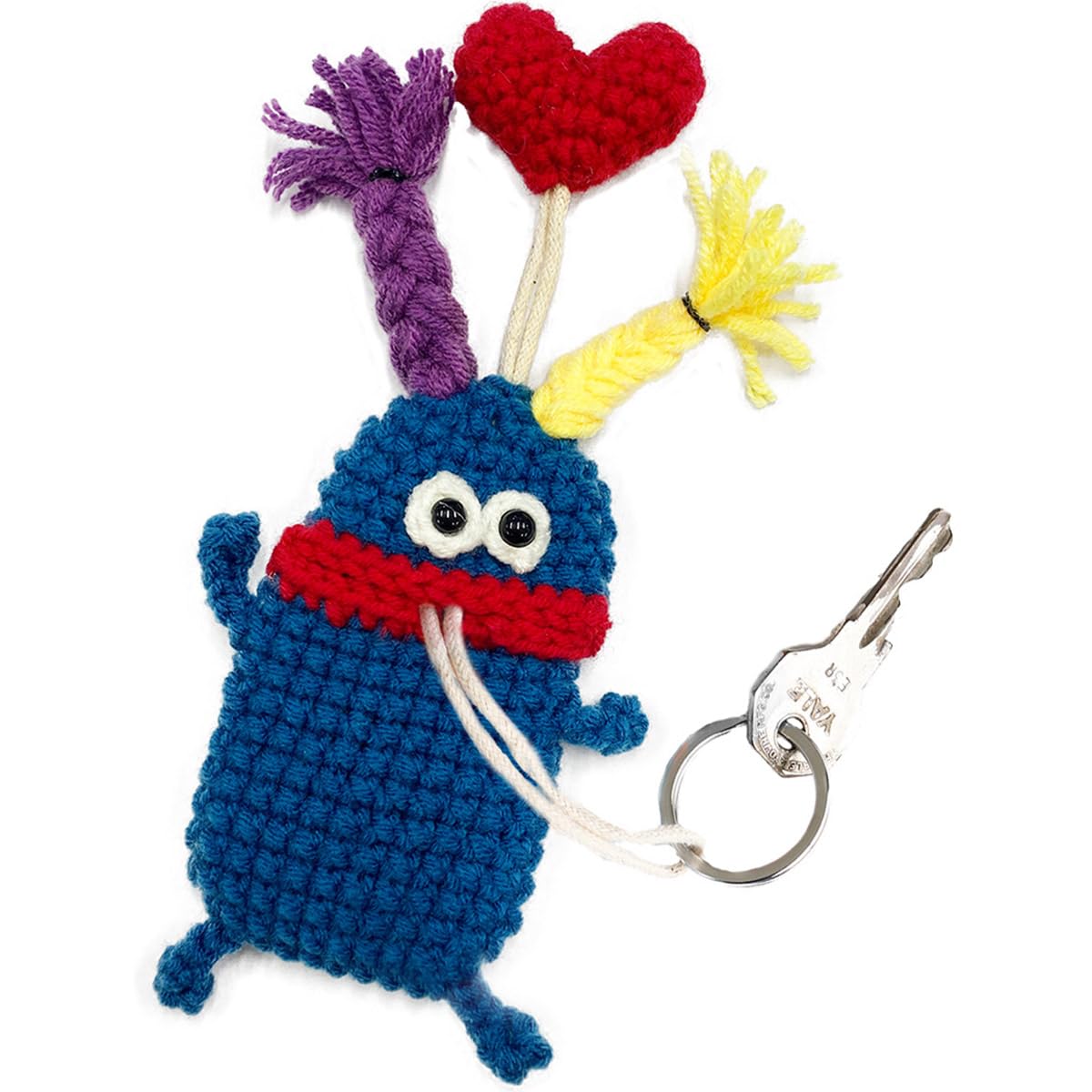 

macaroni edge yarn mascot key monster key accessory key Korean handmade x twin [macaroni edge] case, holder, case, storage, goods, (navy two-tone,