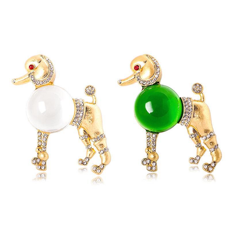 Unique Retro Style Glazed Poodle Internet Celebrity Brooch