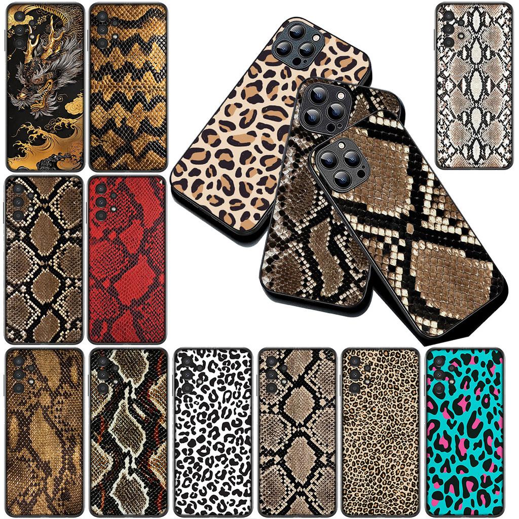 Skyddsfodral för Apple iPhone 17 Pro XS Max Air 6 7 8 Plus 5 + SE 2022 SE2 16E Fodral Mobilskal Ko-mönster Leopard Orm