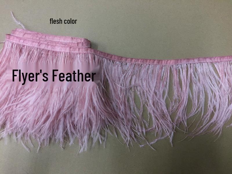 Ostrich Feather Fringe - Various Colors, 10-15cm, 1 Meter for Clothing Accessories