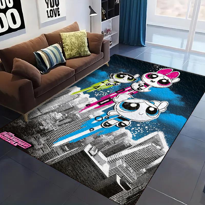 Powerpuff Girls Area Carpet for Living Room Bedroom Home Decor Cool Movie Mat Floor Mat LXR170
