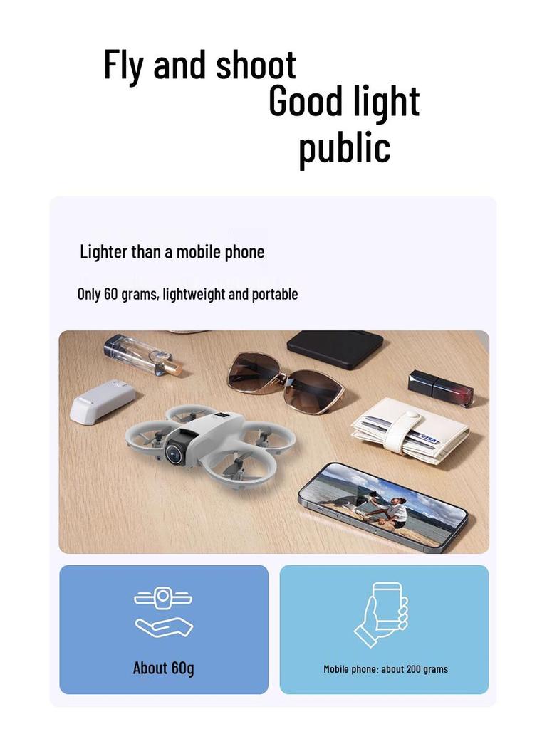 T3 Mini Drone with Dual Camera, Electric Dimming, Optical Flow, and Obstacle Avoidance for Aerial Photography.