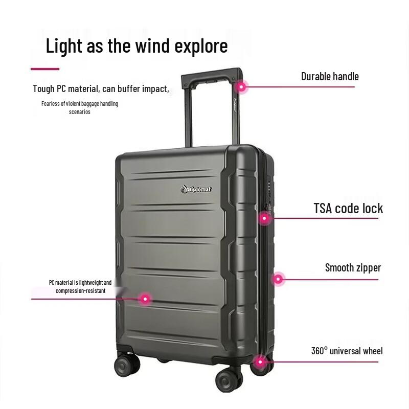 Diplomat TC-26083 Large Capacity Hardside Luggage 24-inch