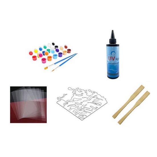 1 Set DIY Epoxy Handheld Fan Kit with UV Curing Lamp Epoxy