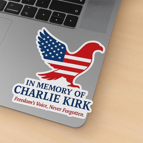Patriotic Eagle Flag Stickers Charlie Kirk Freedom-Themed Decals for Car Laptop Skateboard Luggage Creative Patriotic Design Bumper Fridge Sticker
