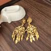 Bohemian Ethnic Tassel Earrings with Rhinestones for Non-Pierced Ears