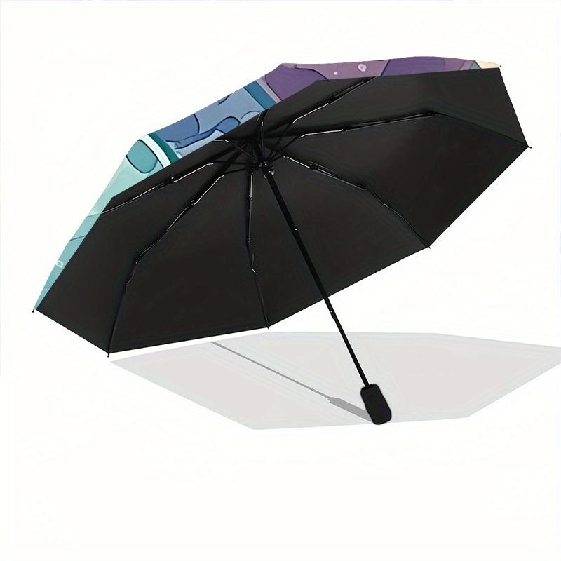 1pc Heart Shapes Automatic Open/close Folding Compact Umbrella, 8-Rib Sturdy Canopy, Lightweight Portable, Everyday Use, Gift,133