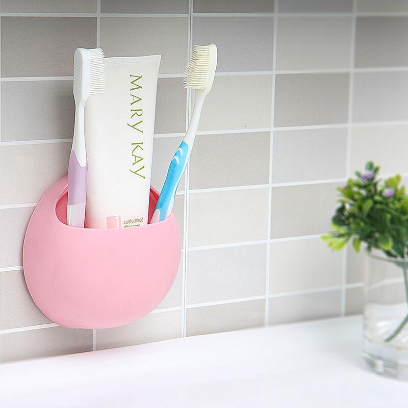 Bathroom Toothbrush Home Holder Wall Mount Suction Cup Toothpaste Storage Rack