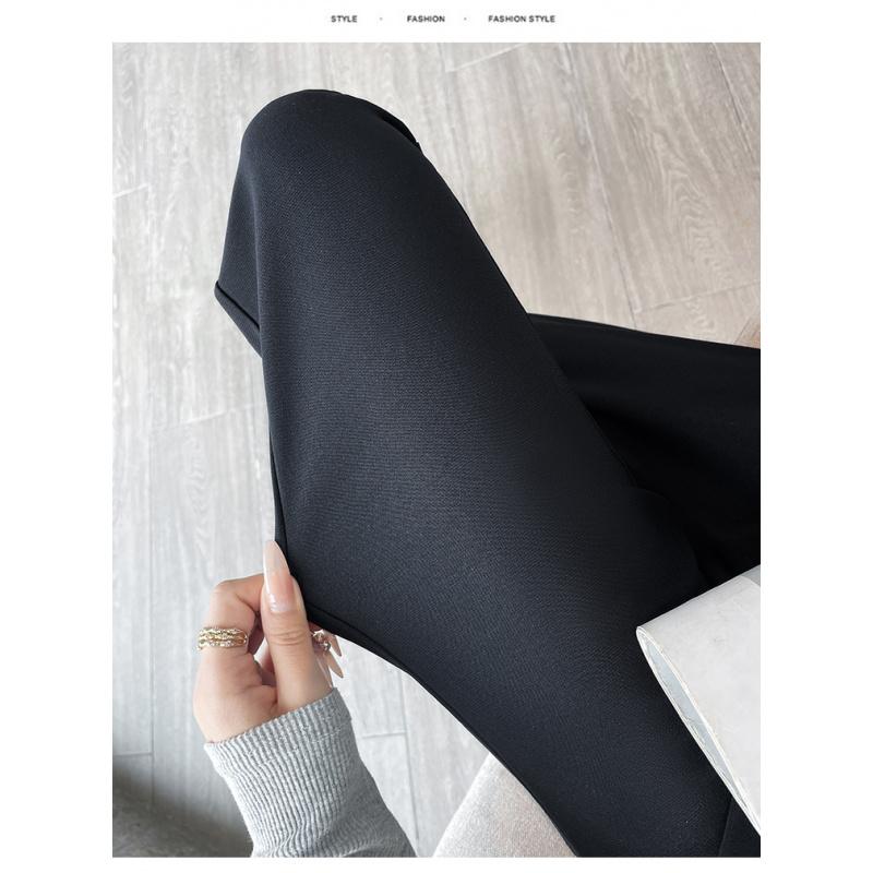 Black Flared Pants for Women 2025 Autumn Winter New High Waist Slimming Slightly Flared Pants Floor-Length Straight Narrow Suit Pants
