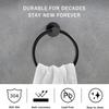 Matte Black Towel Ring - Heavy Duty Stainless Steel Holder for Bathroom and Kitchen - Wall Mounted Storage Hangers