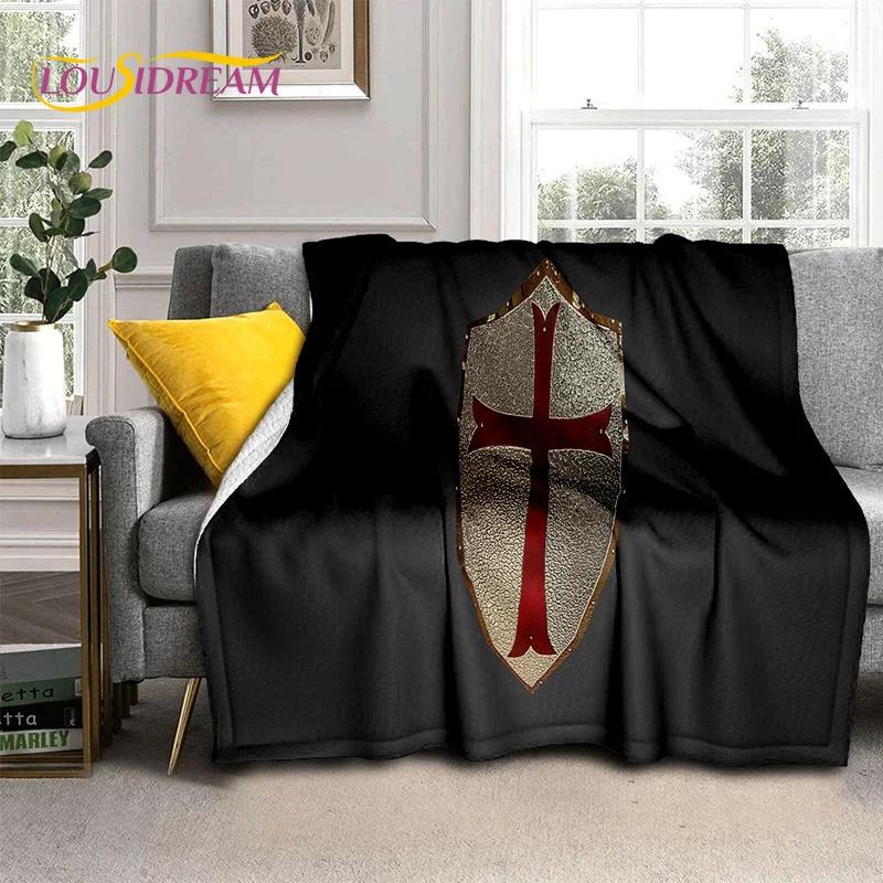 Cartoon Templar Cavalier Knight Crusaders Blanket,Soft Throw Blanket for Home Bedroom Bed Sofa Picnic Travel Office Blanket Kids