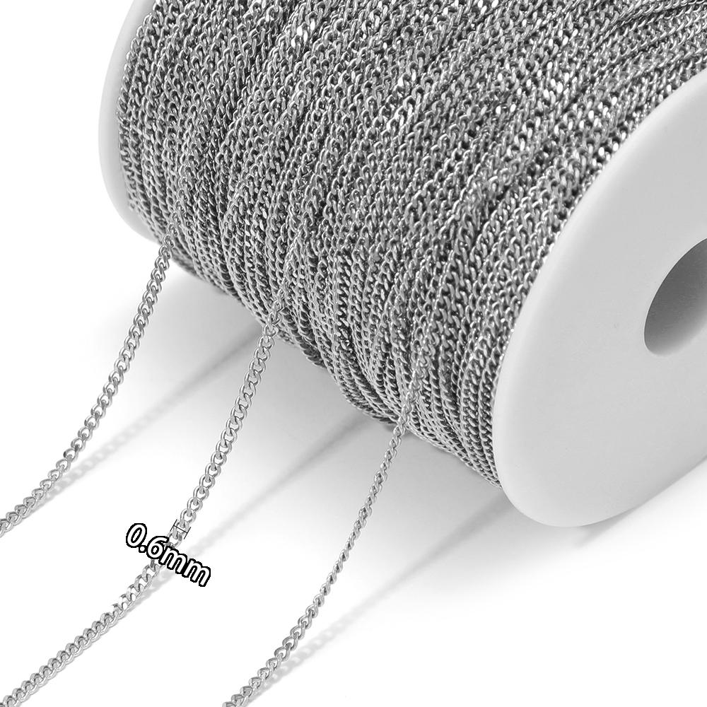 

2 Meters Stainless Steel Link Cuban Chains Bulk for DIY Hiphop Jewelry Earrings Making Gold Necklace Findings Bracelet Wholesale