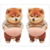 2Pcs 3D Shiba Inu Dog Belly Sticker Squeezeable Decoration Soft Pink Background Mobile Phone Decoration Sticker For Home Decor