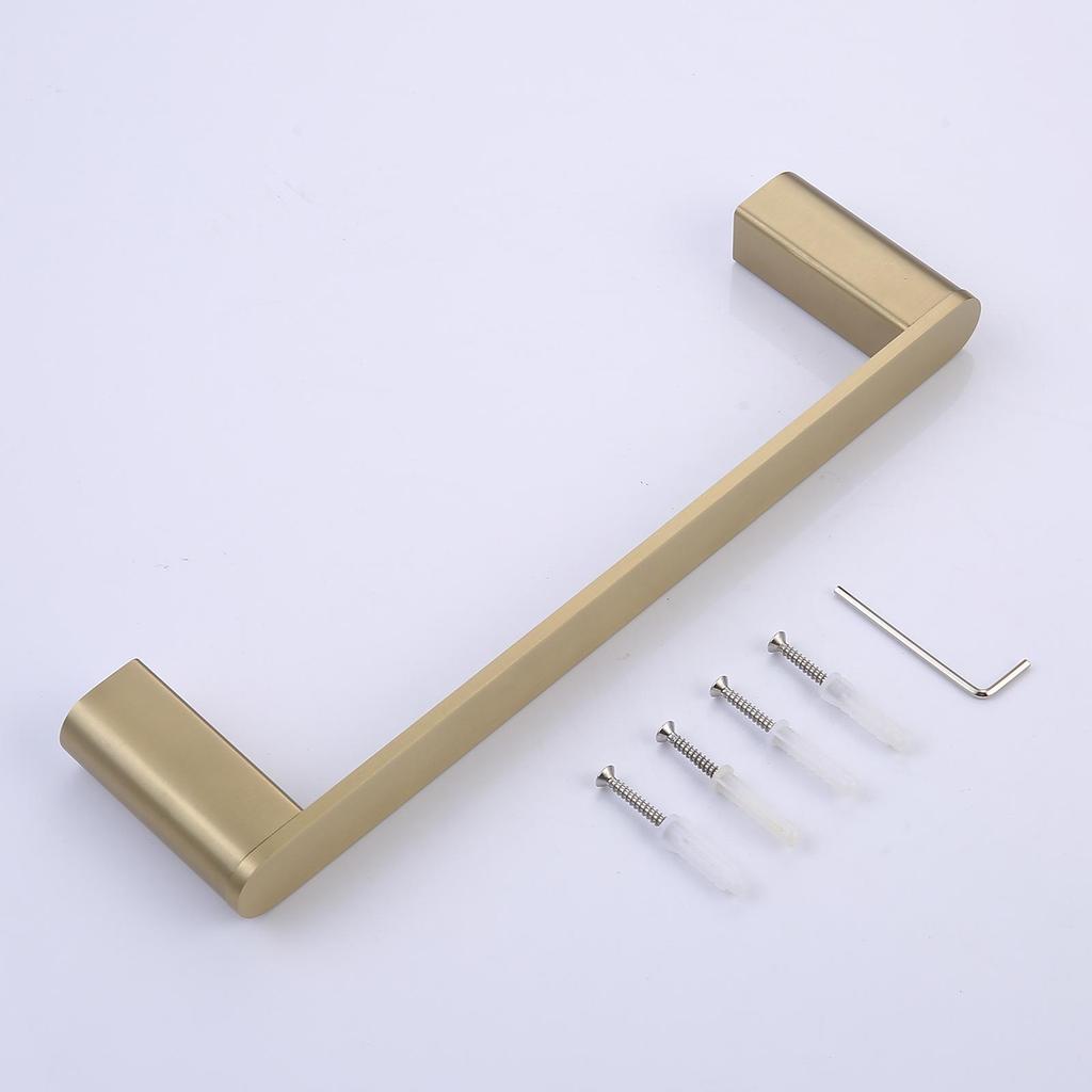 Brushed Gold Bathroom Towel Rack and Shelf Set