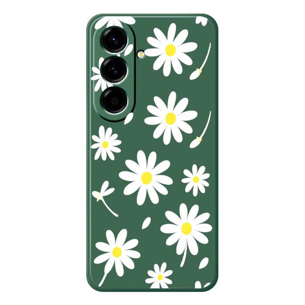 For Samsung Galaxy A56 5G Case White Daisy Pattern Printing Straight Edge TPU Phone Back Cover