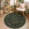 Vintage Insect Print Round Rug Butterfly Moth Dragonfly Pattern Black Non-Slip Carpet Home Decor Mat for Living Room Bedroom