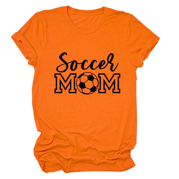 Soccer Mom European and American Crew Neck Women's Casual Loose Short-sleeved eBay Foreign Trade Spot Large Size Comfortable T-shirt