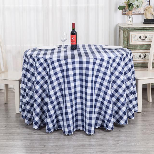 Modern Plaid Table Cloth Polyester Round Tablecloth For Tea Table Dinning Cover Home Decor