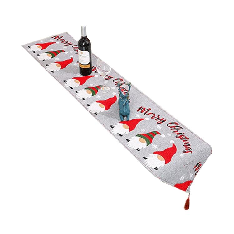Merry Christmas Table Runner Gnome Tassel Kitchen Dining Table Decor