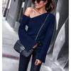 Elegant Women Fashion One Off Shoulder Blouse Shirts Top Long Sleeve Pullover Tops For Effortless Style