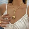 French Simple Wind Y-shaped Buckle Short Collarbone Chain, Hot-selling Sweet and Cool Love Necklace Necklace Women