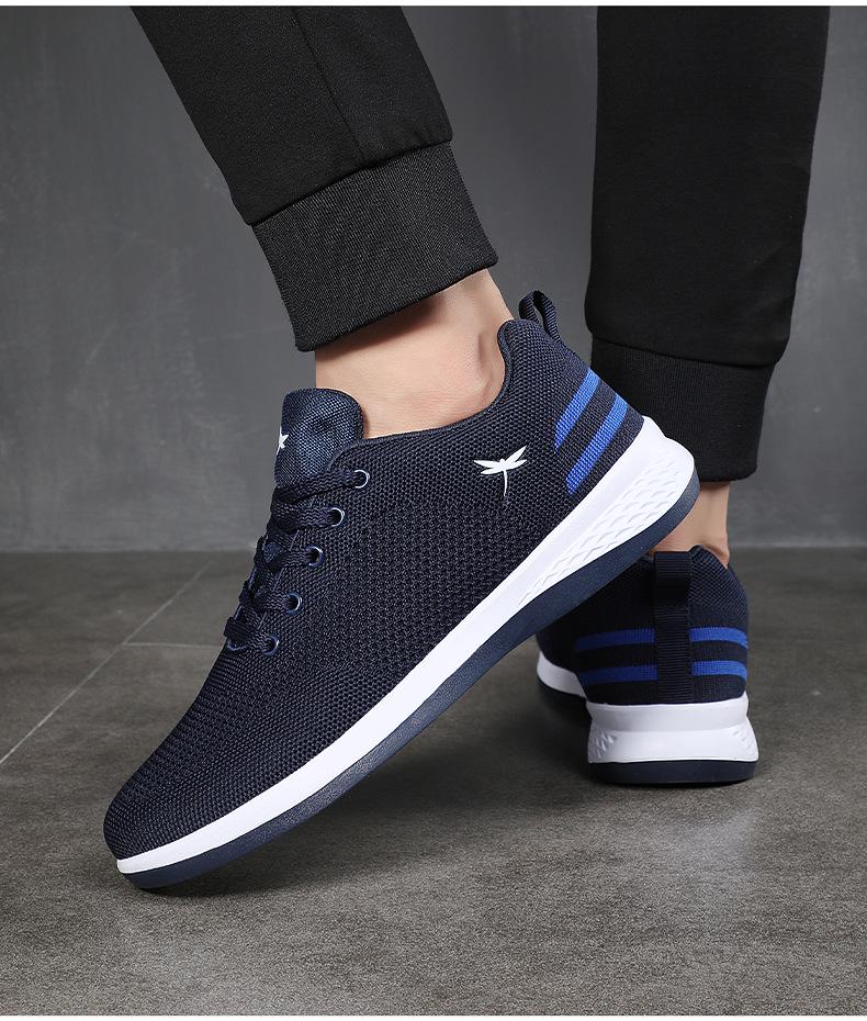 Red Dragonfly Men's Flyknit Sports Shoes - Non-slip, Soft Sole, Casual Travel Sneakers for Spring, Summer, and Autumn