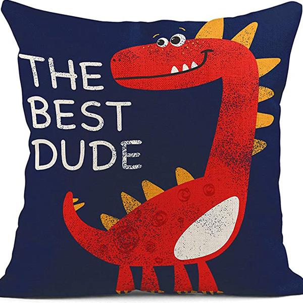 Super Cute Cartoon Linen Pillow Case Digital Printed Cushion Sofa Bed Pillow Simple
