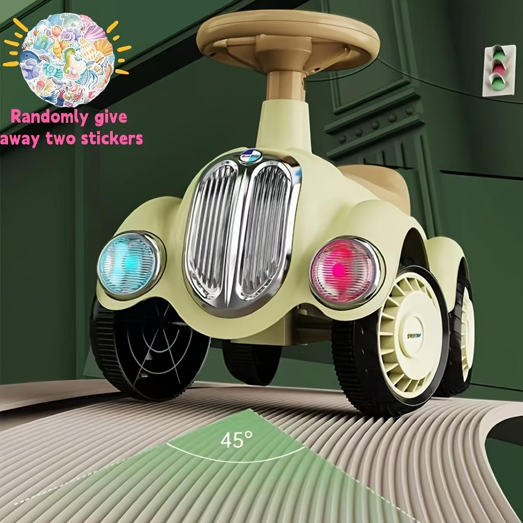 Kids Twist Go Ride On Car Toy Bike Sturdy Anti-Rollover Design with Storage Seat, 5 Vibrant Colors,Random 2 Stickers Included,Batteries Not Included