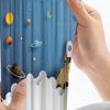 2PCS Outer Space Galaxy Rocket Cartoon Pattern Background Printed Curtains   Non Porous Curtains   Reference Bedroom   Office