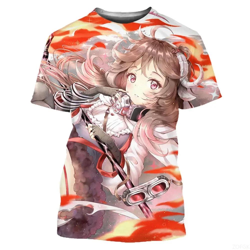 Men and Women Anime Games Girls 3D Printed Street Fashion T-shirt Short Sleeved Casual T-shirt Top Man Clothing